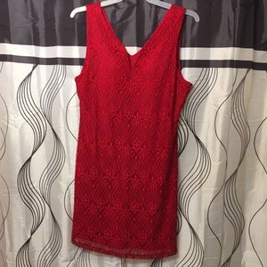 Red lace dress